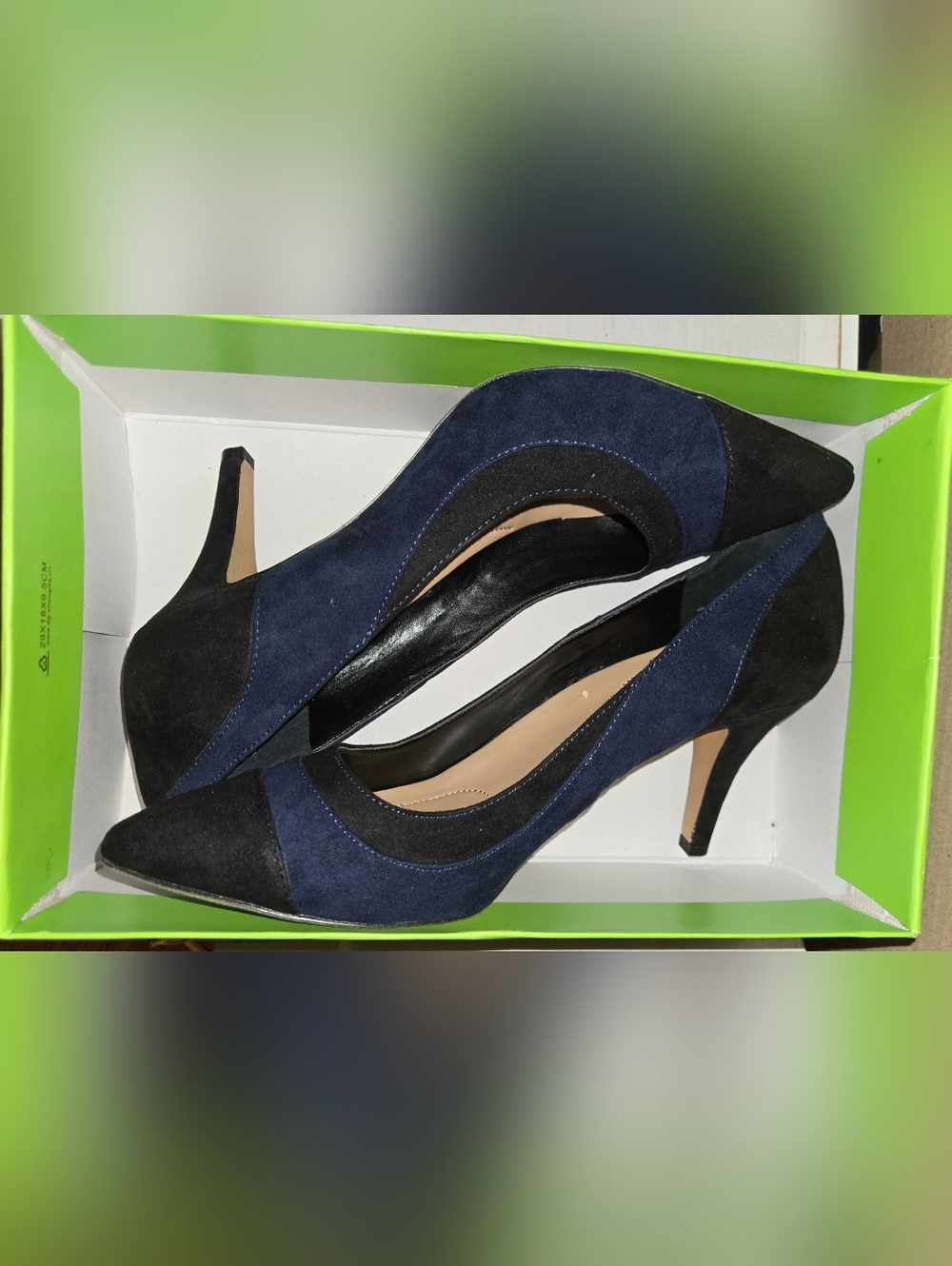 BNIB Kelly & Katie Vivian Black Navy Blue Layered High Heel Shoes Sz 10 M - Picture 3 of 7